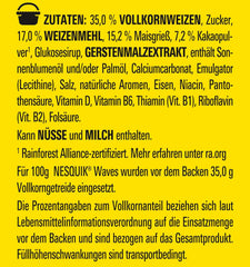 Nestlé Choco Waves, chrupiące śniadanie czekoladowe w kształcie fali (33% zawartości pełnego ziarna), 1 opakowanie (1 x 330g)