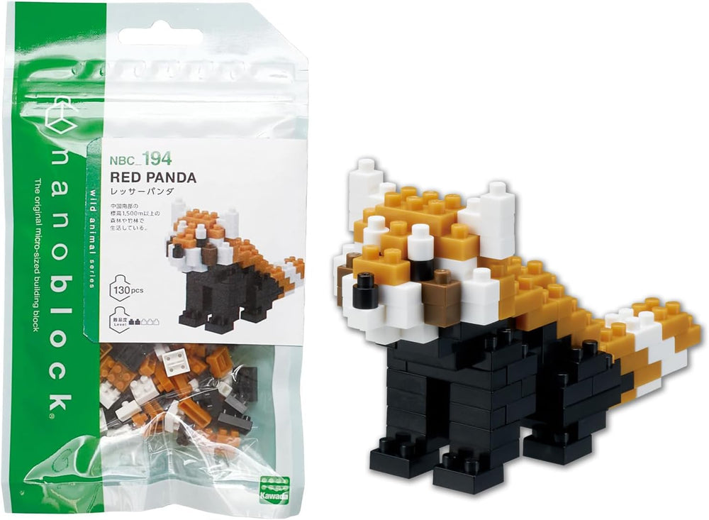 Bandai - Nanoblock - Roter Panda - Czerwona Panda - Mini-Bausteinfigur - Baukastenspiel - Pixel-Tierfiguren-Bausatz Panda - NBC194