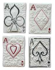 Set 4 decoratiuni comestibile din pasta de zahar, Carti de joc Decoratiuni din Pasta de Zahar Nati Shop