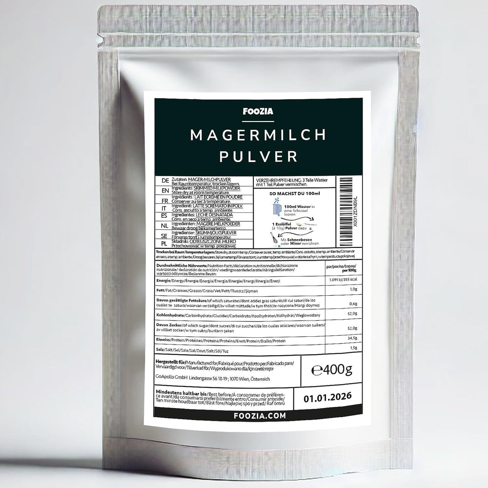Magermilchpulver Milchpulver Aus Reiner Frisch Milch Hergestellt 400g von Foozia
