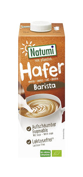 Natumi Bio Hafer Barista, 8 x 1L - Bez laktozy, Aufschäumbar, W stylu baristy, Bio, Hergestellt mit deutschem Hafer, Wegańskie, Milchfreie milchfreie Alternatywa
