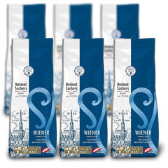 Helmut Sachers Kaffee - mieszanka wiedeńska, moc 3/5, 100% arabiki, całe ziarna kawy, 6 X 500 g Naty Shop Domyślny tytuł