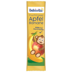 Batoane cu măr și banană (20 x 25g), îndulcite doar cu fructe, gustare perfectă între mese, preparate din ingrediente strict controlate și selectate.