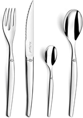 Lou Laguiole Jet - 24-częściowy zestaw sztućców, kuchnia z polerowanej stali Sklep Naty