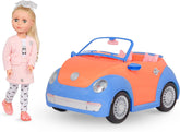Glitter Girls - Fifer & GG Cabrio - 36 cm Puppe & Fahrzeug-Paket - Orangefarbener Oldtimer - 3 Jahre +