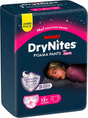 Huggies Drynites Nachtwindeln Bei Bettnässen, Für Mädchen Ab 13 Bis Ca. 17 Jahre (48-60 KG), 33 Stück (3X11), Jumbo-Monatspack, Pieluszki-Majtki XL Akcesoria Żywność i karmienie piersią Baby Naty Shop