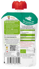 FRECHE FREUNDE Organiczne wyciskane torebki owocowe z jabłkami, truskawkami, burakami i marchewką, puree owocowo-warzywne w wyciskanej torbie dla dzieci od 6. miesiąca życia, wegańskie, opakowanie 6 szt. (6 x 100 g)