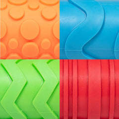 Mal- und Ton-Texturwalzen - 4er-Set - strukturalny Knetrollen für Kinder - Vielseitige Muster zum Basteln und Dekorieren