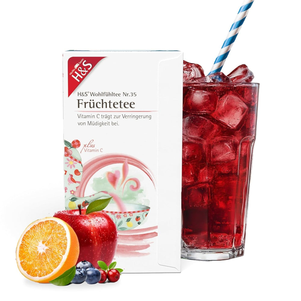 H&S Ceai de fructe cu vitamina C: amestec de ceai de fructe aromat și răcoritor, 20 x 2,7 g