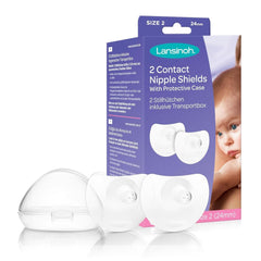 Lansinoh Stillhütchen 24 Mm (Größe 2), 2 Stück Inkl. Pudełko do przechowywania - Angenehmes Tragegefühl - Trotz Anlegeschwierigkeiten Weiter Stillen Akcesoria Żywność i karmienie piersią Bebe Naty Shop