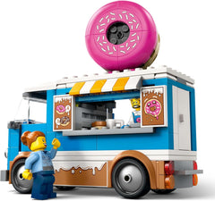 LEGO City Donut Truck — Zabawkowa ciężarówka z jedzeniem z 2 minifigurkami policji — Zabawka konstrukcyjna dla chłopców i dziewcząt w wieku od 5 lat — Pomysł na prezent urodzinowy i świąteczny 60452 Zestawy do budowania Besuche den LEGO-Store