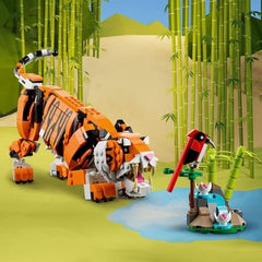 LEGO 31129 Creator Majestic Tiger, Panda or Fish Zestaw figurek zwierząt 3 w 1 dla dzieci Chłopcy i dziewczęta Zabawka do budowania Zwierzęta Zestawy do budowania Besuche den LEGO-Store