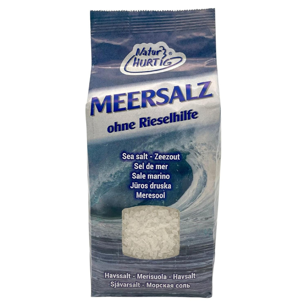 Meersalz Grob 1 kg | Naturbelassen, unraffiniert und ohne Zusätze | Unbehandeltes grobes Meersalz für die Salzmühle