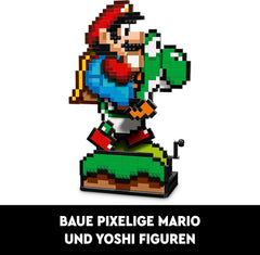 LEGO Super Mario World: Mario & Yoshi Nintendo Set zum Sammeln, pixelige Figuren, Modell zum Bauen und Ausstellen, Wohn-Deko und Sammlerstück, Modellbausatz und Geschenk für Erwachsene Fans 71438