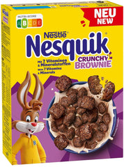 NESQUIK Crunchy Brownie, cereale crocante pentru micul dejun cu bucăți de ciocolată, 300 grame Cereale Naty Shop