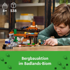 LEGO Minecraft Kopalnia Badlands Gra wideo Zestaw zabawek górniczych dla chłopców i dziewcząt w wieku od 8 lat Zabawne klocki budowlane Zestaw przygodowy Prezent urodzinowy 21263 Zestawy do budowania Besuche den LEGO-Store