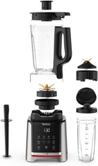 Tefal Infinymix Hochgeschwindigkeits-Standmixer, 5 Auto-Programme + Manuelle Einstellung, 2,6-L-Tritan-Behälter, Inkl. 600Ml Reisebecher/Stampfer/Rezeptheft, Silber, BL91HD31 Mama si Copilul Naty Shop