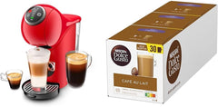 Krups KP3405 NESCAFÉ Dolce Gusto Genio S Plus Capsule Machine, Espresso Boost, Temperature Selection, Hot and Cold Drinks, 15 Bar Pump Pressure, 0.8 L Water Tank, 1500Watt, Colour Red mit Café au Lait