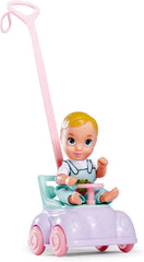 Simba 105733585 - Steffi Love Baby Car, Ankleidepuppe mit Kind, Laufauto, 2-in-1 Funktion, mit Handtasche and Babyzubehör, 12 Teile, 29cm Puppe, ab 3 Jahren
