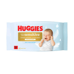 Chusteczki dla niemowląt Huggies Pure Extra Care Sensitive, 99% wody, bez plastiku i bez substancji zapachowych