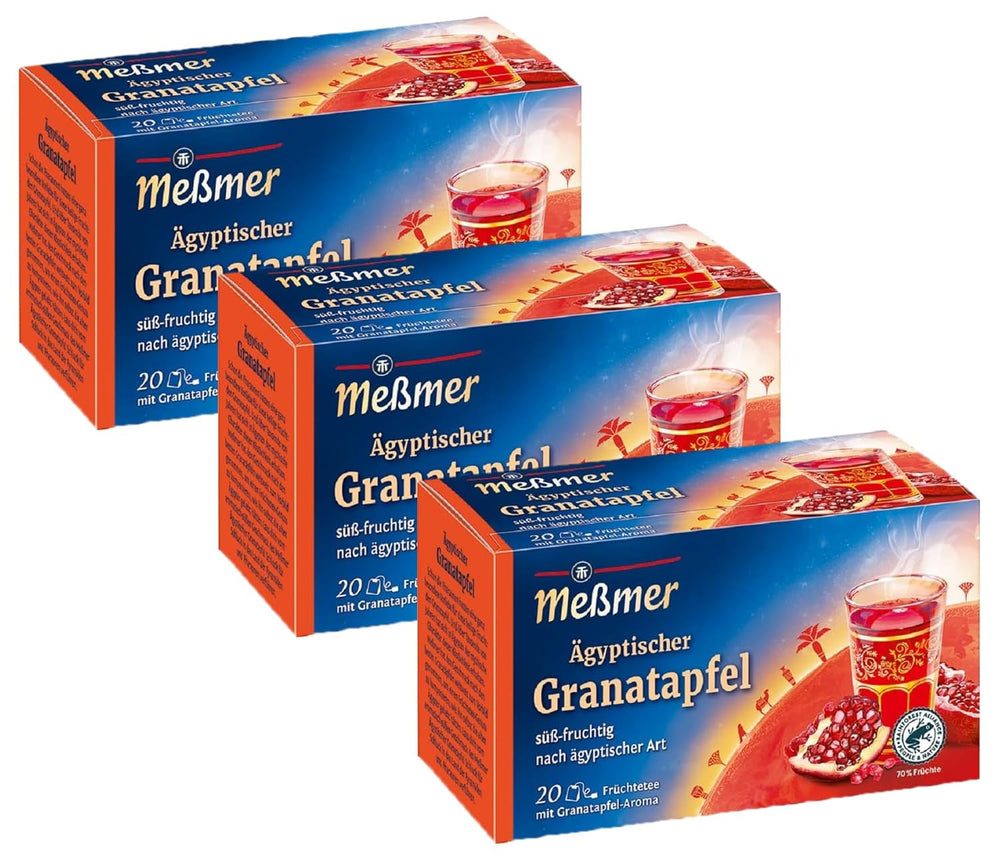 Ceai de țară | Ceai egiptean de rodie | 20 pliculețe de ceai | Fără gluten | Fără lactoză (pachet cu 3)