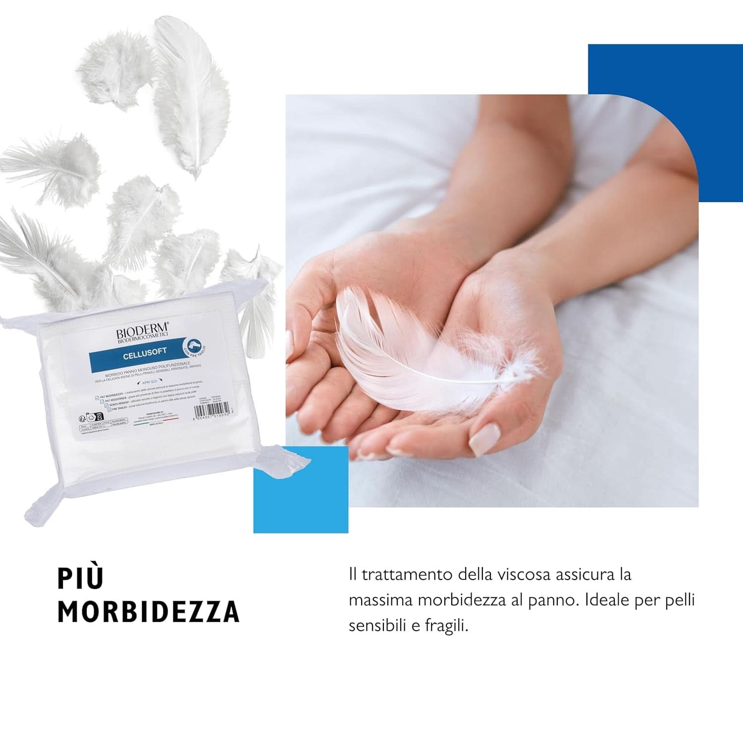 BIODERM Cellusoft - Laveta moale de unica folosinta din vascoza si poliester Servetele Umede Bebelusi Naty Shop