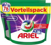 Detergent Ariel PODS All-In-1, 76 prań, detergent kolorowy, jasne czyszczenie Proszki do prania Naty Shop 76 kapsułek Nowy Model