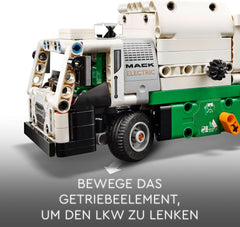 LEGO Technic Mack LR Electric Müllwagen, Müllauto-Modell für Recycling-Rollenspiele, Baubares LKW-Spielzeug für Kinder, Auto-Geschenk für Jungs und Mädchen ab 8 Jahren, die Fahrzeuge lieben 42167