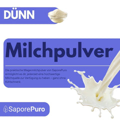 SaporePuro Mleko odtłuszczone 1 kg - o wysokiej rozpuszczalności, bezglutenowe