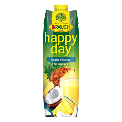 Rauch Happy Day Kokosowo-Ananas | Wycieczka na Karaiby | Sok owocowy ananasowy i woda kokosowa | 6 x 1 litr, Tetra Prisma Napoje bezalkoholowe Naty Shop