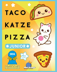 Blue Orange, Taco Cat Pizza Junior, gra dla dzieci, gra karciana, nominacja do gry dla dzieci roku 2024, 2-6 graczy, wiek 4+, 5 minut, niemiecki