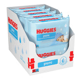 Chusteczki Huggies Pure Baby 18 szt. (łącznie 1008 chusteczek) - 99% czystej wody - Bezzapachowe, delikatnie oczyszczają i chronią - Naturalne chusteczki