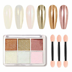 GZMAYUEN Chrom Pulver Für Nägel 6 Farbe Mirror Chrome Nail Powder Pigment Powder Nail Art