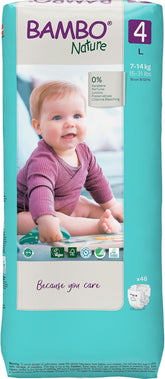 Pieluszki dziecięce Bambo Nature rozmiar 4 (7-14 kg) - 48 sztuk. Pieluszki Premium ze zwiększoną ochroną przed wyciekami | Najwyższy komfort i swoboda dla aktywnych dzieci | Pieluchy testowane dermatologicznie