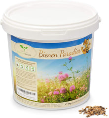 Mieszanka nasion kwiatów Magic of Nature - Bee Paradise - 1 kg - Łatwy w użyciu - Kwitnące pastwisko dla pszczół - Wskazówki dotyczące siewu - Na 300 do 500 m²