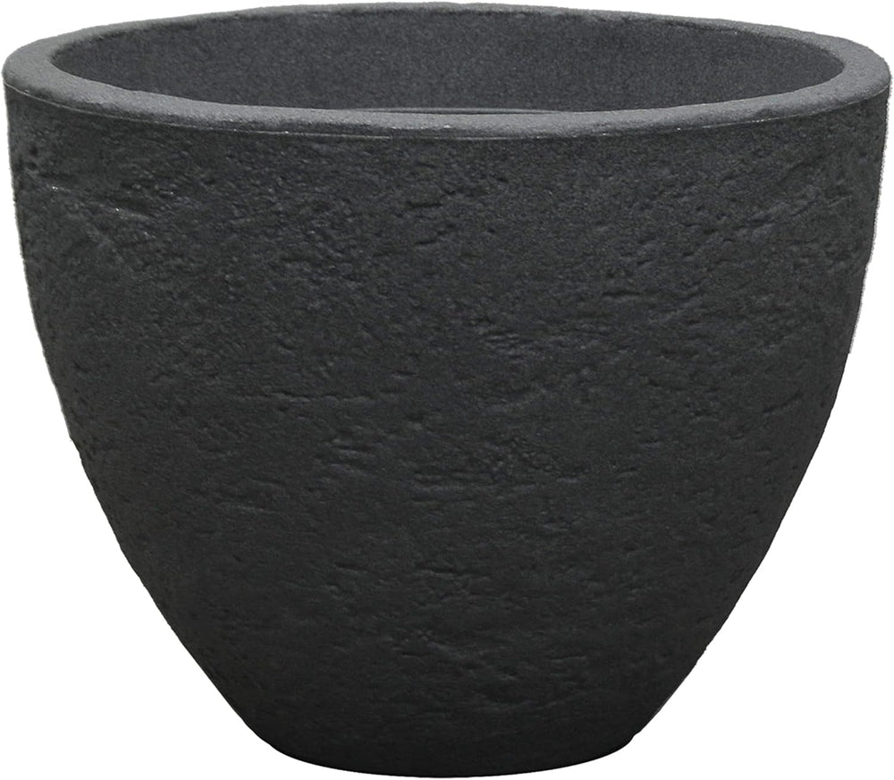 Ghiveci Dehner Stone, Ø 40 cm, înălțime aprox. 31 cm, plastic, antracit