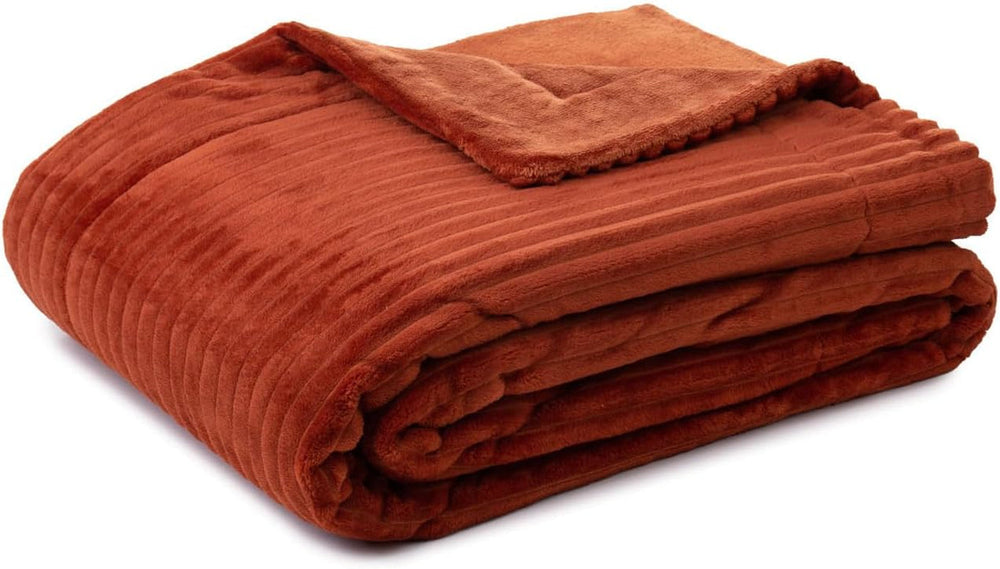 Gözze - Pătură confortabilă și moale în aspect corduroy, 1620G/bucata, 150 X 200 Cm - scorțișoară Paturi si Cuverturi Besuche den Gözze-Store Scorțișoară