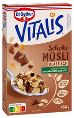 Dr. Oetker Vitalis Chocolate Muesli Classic: Muesli śniadaniowe z mleczną i gorzką czekoladą, opakowanie 7 szt. (7 x 600 g)