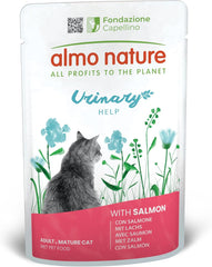 almo nature Functional Urinary Help - Hrană umedă pentru pisici adulte cu somon - Susține sănătatea tractului urinar - 30 de pliculețe a câte 70 g fiecare