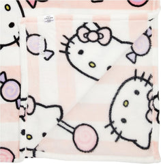 Narzuta Hello Kitty w kolorze różowym, miękki kocyk 130X170Cm, narzuta z mikrofibry lub narzuta na sofę. Jakość z certyfikatem Oekotex, Łóżka i Koce Sanrio Besuche den Kanguru-Store