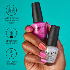 OPI Nail Lacquer Pink Shades - Szybkoschnący, odporny na odpryski i długotrwały lakier do paznokci - utrzymuje się do 7 dni - z wyjątkowo szerokim pędzelkiem ProWide