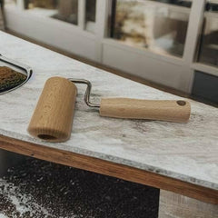 Fackelmann Nudelholz/Teigroller, Holz, 17 x 6,5 x 4 cm, Braun