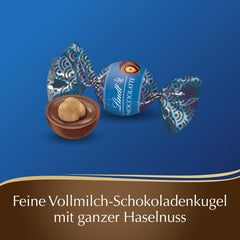 Lindt Roulette Ball Nocciolatte, mleczna czekolada z nadzieniem kremowym z orzechów laskowych i całymi orzechami laskowymi, 3000g