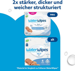 WaterWipes Sensitive+ Chusteczki nawilżane dla noworodków i dzieci, 240 szt. (4 szt.) 3 w 1 Czyszczenie, pielęgnacja, ochrona, 99,9% wody, bezzapachowy
