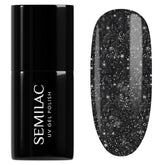 Lakier UV do paznokci Semilac 394 Sparkling Midnight Date 7 ml - Ciemne nocne niebo z efektem brokatu - Kolekcja Love Is In The Nails