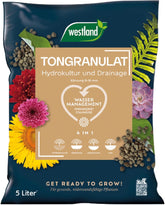 Westland Clay Granules, 5 L - Granulat dla roślin idealny do hydroponiki, podłoże drenażowe bez dodatków chemicznych, do stosowania wewnątrz i na zewnątrz