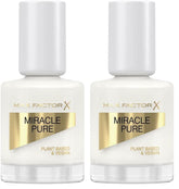 Max Factor Miracle Pure Nail Color 155 Coconut Milk Wegański, długotrwały, szybkoschnący lakier do paznokci 12 ml (2 opakowania)