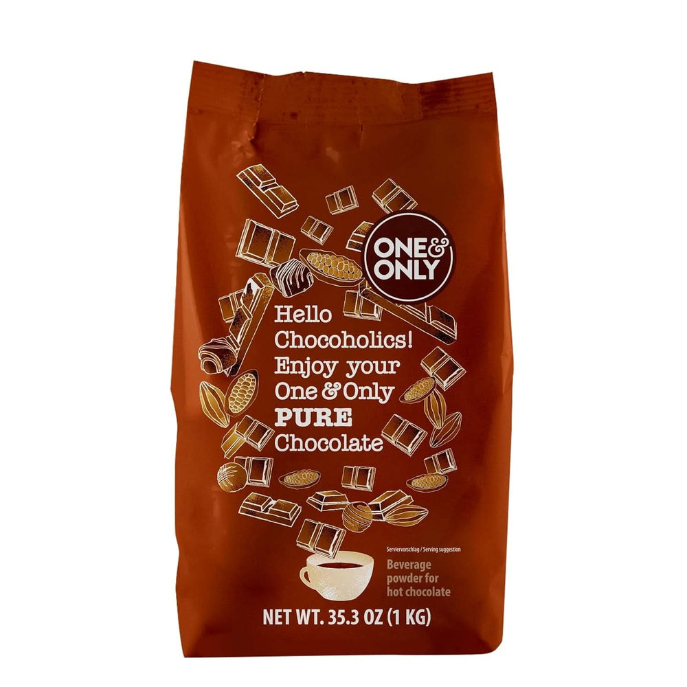 One&Only Chocolate Powder Pure 1 Kg - Wysokiej jakości proszek czekoladowy do produkcji czekolady pitnej premium z zawartością kakao 32% Kakao i gorąca czekolada Naty Shop