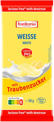 frankonia CZEKOLADA Biała czekolada z dekstrozą, bez laktozy i bez glutenu, 80 g