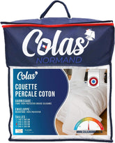 Kołdra z bawełny perkalowej 240 x 220 cm Wysokiej jakości 100% bawełna perkalowa Miękkie i wygodne Trwałe, delikatne wykończenie Wyprodukowano we Francji Biały Sklep z kołdrami i kołderami Naty Biały 220 x 240 cm